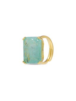 MISS JO - Geometric Oasis Cocktail Sea Green Ring