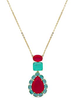 MISS JO - Peacock Paradise Red Necklace