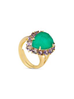 MISS JO - Peacock Paradise Cocktail Green Ring