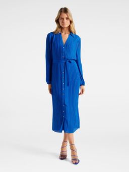 Forever New - Navy Blue Logan Pleated Shirt Midi Dress with Belt (Set of 2)