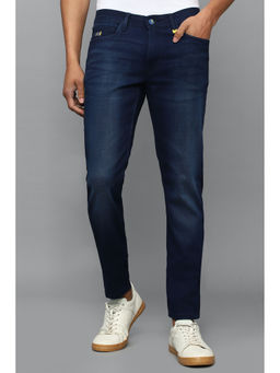 Allen Solly - Men Solid Navy Blue Jeans