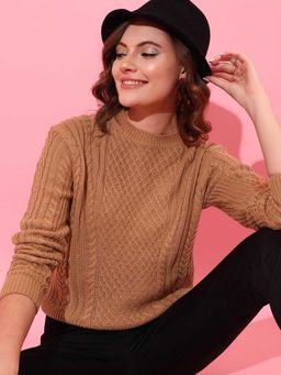 STREET 9 - Beige Cable Knit Pullover