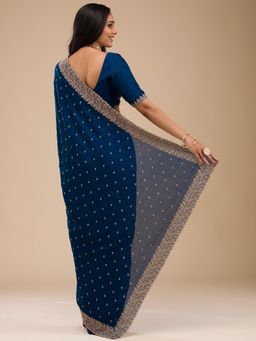 Koskii - Women Zariwork
                  (Gold) Soft Raw Silk Saree With Unstitched Blouse - 5