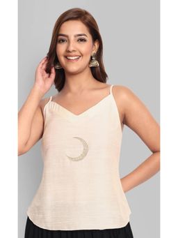 Mera Rang - White Rayon Embroidered Top