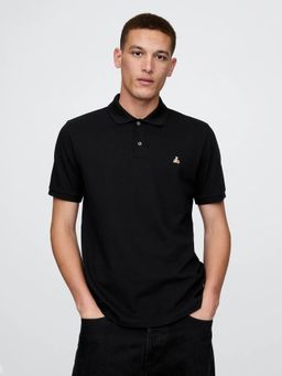GAP - Men Black Half Sleeve Polo Neck T-Shirt