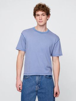 GAP - Men Blue Regular Fit Crew Neck T-Shirt