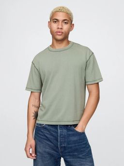 GAP - Men Olive Regular Fit Crew Neck T-Shirt