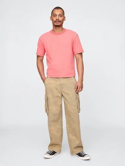 GAP - Men Pink Regular Fit Crew Neck T-Shirt