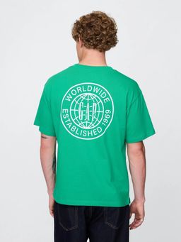 GAP - Men Green Graphic Crew Neck Half Sleeve T-Shirt