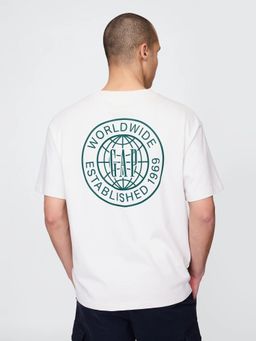 GAP - Men White Graphic Crew Neck Half Sleeve T-Shirt