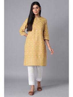 WISHFUL by W - Yellow Geometric Kurta