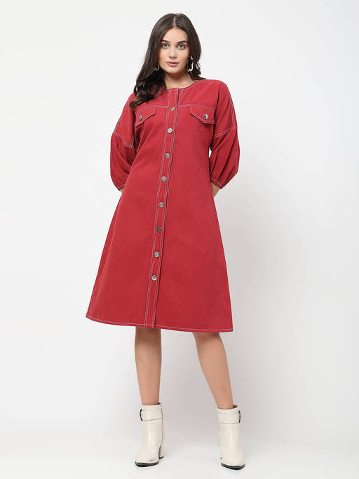 maroon denim dress Buy COSMIC TRIO Women Three Fourth Sleeves (XS) Online Maroon prom Size:11/12 YEARS SD-03.19.26 Wedtrend Women Black Blue sculpted bodice