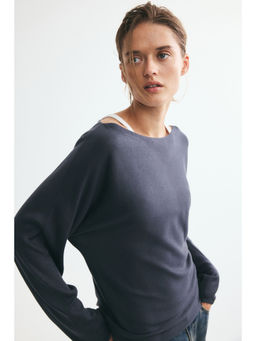H&M - Women Grey Off-The-Shoulder Jumper
