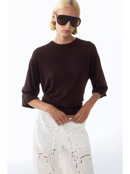 H&M - Women Brown Fine-Knit Top