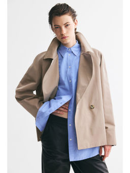 H&M - Women Beige Short Tie-Belt Trench Coat