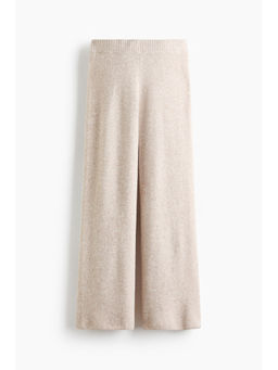 H&M - Women Beige Wide Knitted Trousers