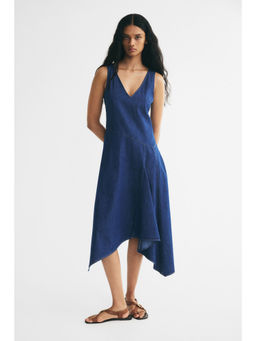 H&M - Women Navy Blue Denim Handkerchief Dress