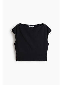 H&M - Women Black Cropped Cut-Out Top