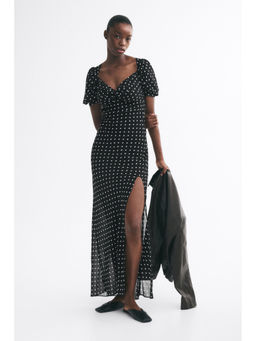 H&M - Women Black Puff-Sleeved Maxi Dress