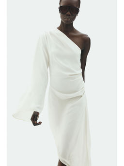 H&M - Women White Draped Asymmetric Dress