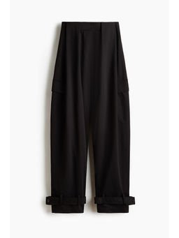 H&M - Women Black Pleat-Detail Trousers
