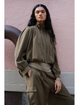 H&M - Women Green Bubble-Hem Jacket