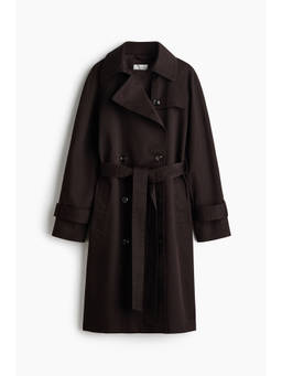 H&M - Women Brown Tie-Belt Trench Coat
