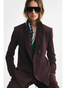 H&M - Women Brown Double-Breasted Throw-On Blazer