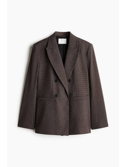 H&M - Women Beige Double-Breasted Throw-On Blazer