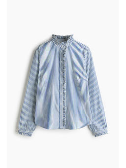 H&M - Women White Frill-Trimmed Button-Front Blouse