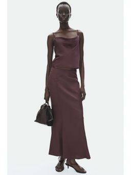 H&M - Women Purple Flared Button-Detail Skirt