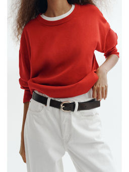 H&M - Women Red Oversized Jumper