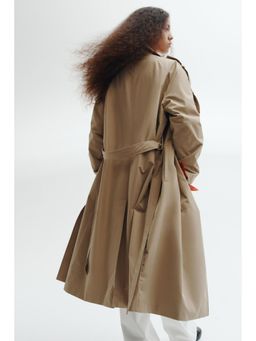 H&M - Women Beige Double-Breasted Trench Coat
