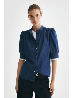H&M - Women Blue Puff-Sleeved Blouse