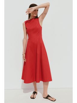 H&M - Women Red Cut-Out Twill Dress