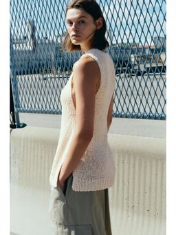 H&M - Women Yellow Textured-Knit Vest Top