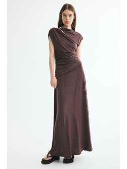 H&M - Women Brown Draped Cut-Out Dress