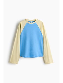 H&M - Women Yellow Raglan-Sleeved Cotton Top
