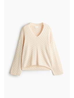 H&M - Women Beige Oversized Cable-Knit Jumper