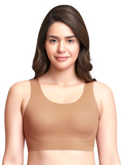 Amante - Support Scoop Neck Cami Bra - Removable Pads - Nude (M)