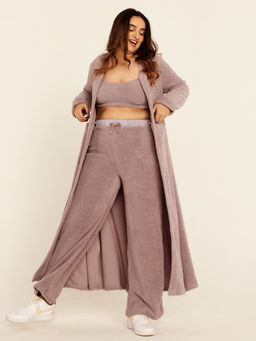 Lea Clothing - Brielle Lavender Teddy Wide-Leg Pants