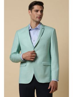 Allen Solly - Men Green Slim Fit Textured Formal Blazer