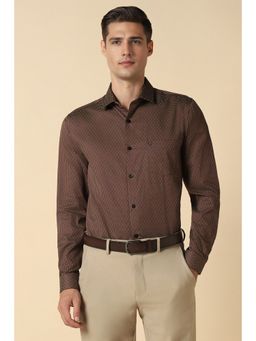 Allen Solly - Men Brown Slim Fit Printed Full Sleeves Formal Shirt