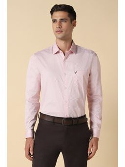 Allen Solly - Men Pink Slim Fit Printed Full Sleeves Formal Shirt