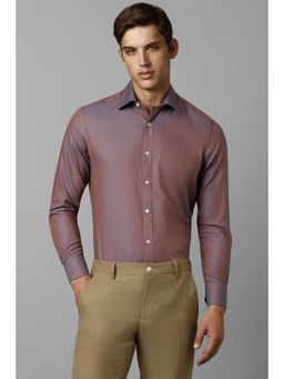 Louis Philippe - Men Brown Classic Fit Textured Full Sleeves Formal Shirt