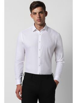 Van Heusen - Men White Slim Fit Solid Full Sleeves Party Shirt