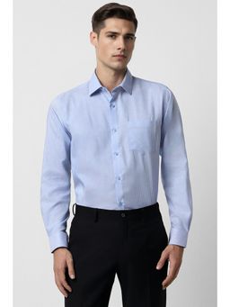 Van Heusen - Men Blue Regular Fit Stripes Full Sleeves Formal Shirt