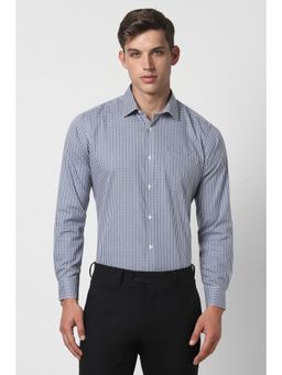 Van Heusen - Men Blue Regular Fit Checks Full Sleeves Formal Shirt