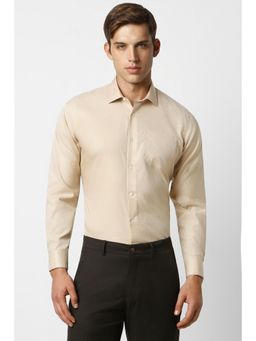 Van Heusen - Men Beige Regular Fit Printed Full Sleeves Formal Shirt