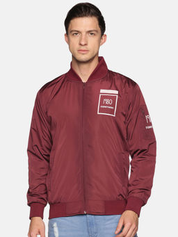 SHOWOFF - Men's Casual Maroon Solid Jacket